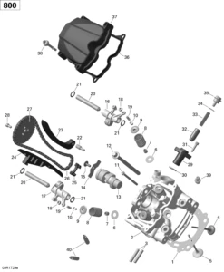 Cylinder Head, Front - 800R EFI