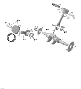 Crankshaft and piston