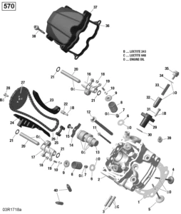 Rotax - Cylinder Head, Front - 570 EFI